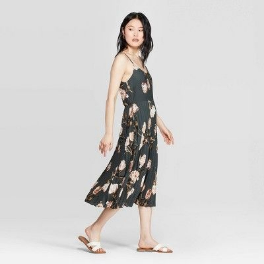 Midi-length floral dress